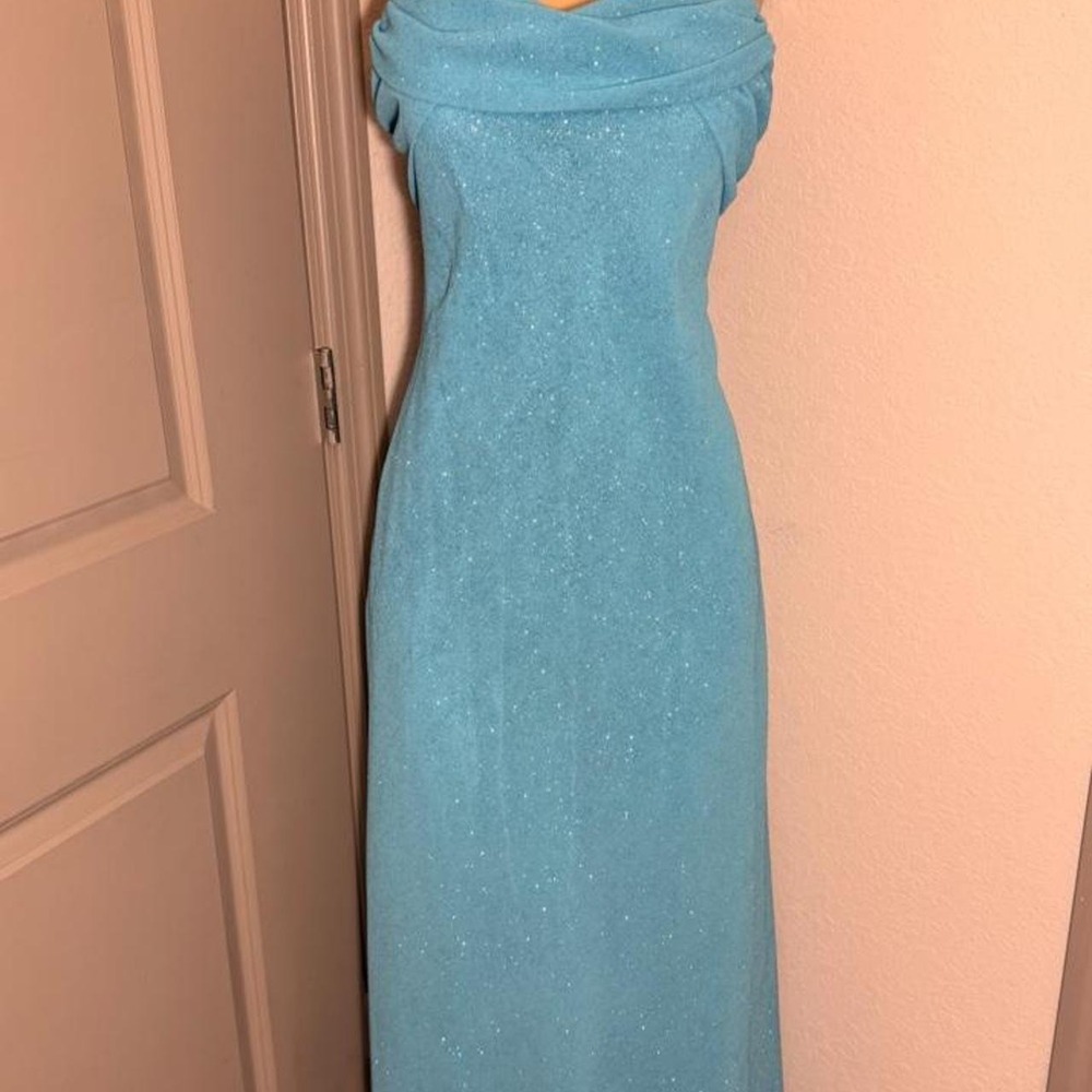Betsy & Adam Blue super sparkly maxi dress